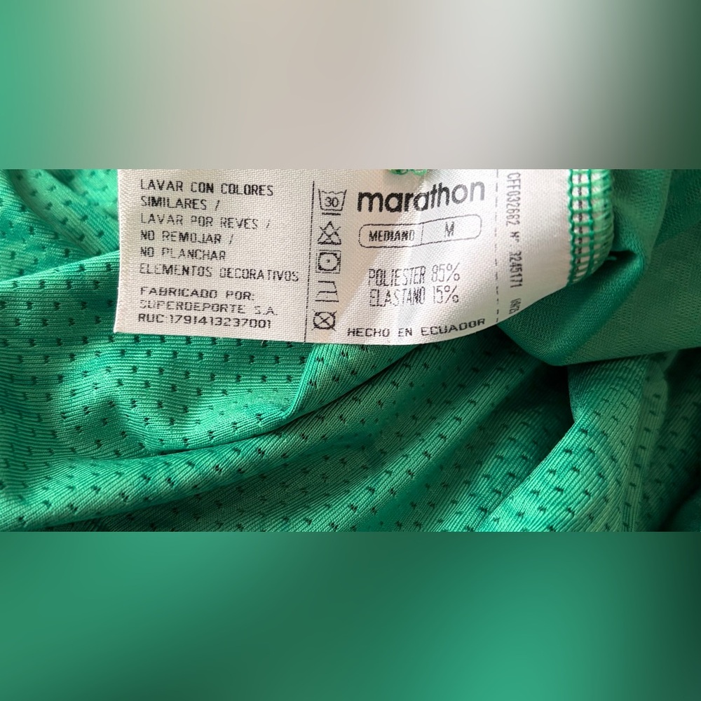 Marathon Authentic Ecuador 100 Years Edition Centenario Green Jersey Men’s Sz: M - Picture 7 of 7